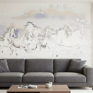 Tranh Dán Tường Phòng Khách Thủy Mặc ML82640034