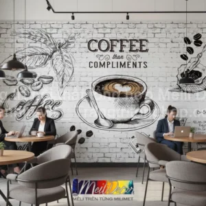 Tranh Dán Tường Quán Cafe ML81710001