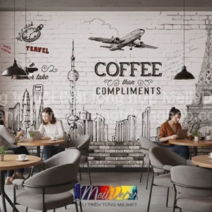 Tranh Dán Tường Quán Cafe ML81710002