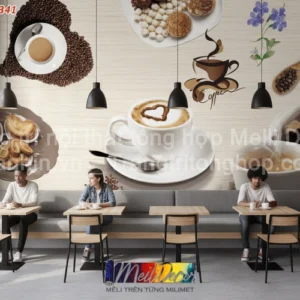 Tranh Dán Tường Quán Cafe ML81710006