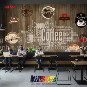 Tranh Dán Tường Quán Cafe ML81710008