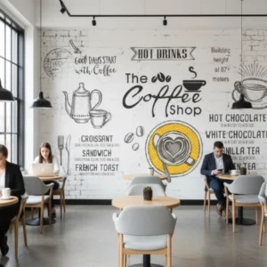 Tranh Dán Tường Quán Cafe ML81710009