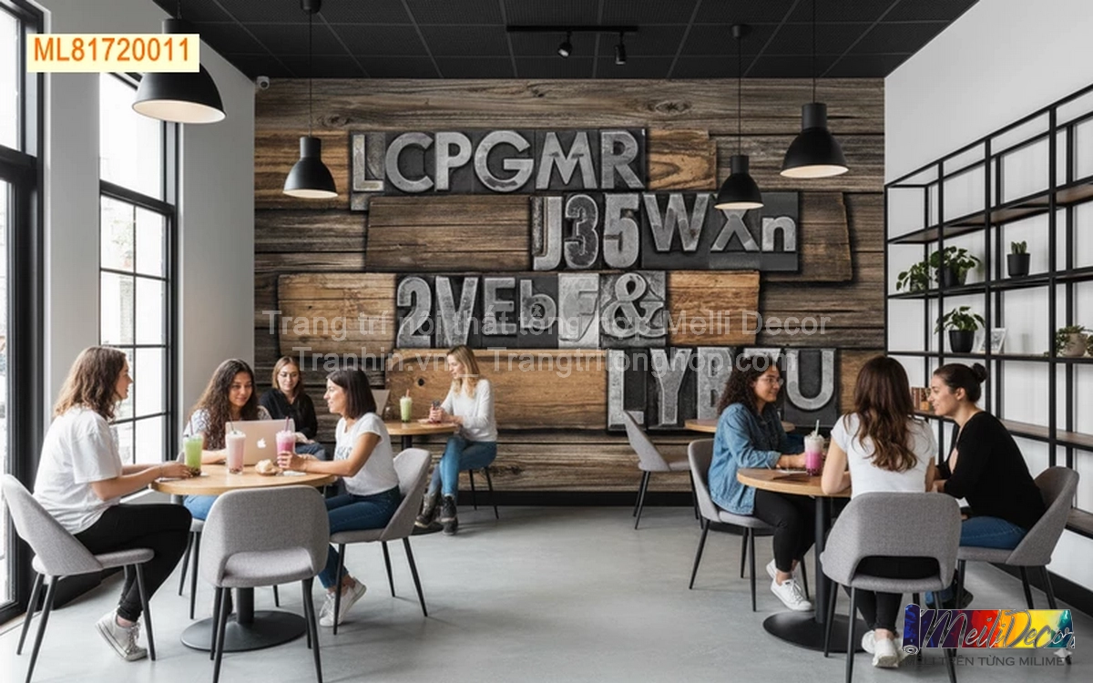 Tranh Dán Tường Quán Trà Sữa ML81720011 1 Tranh Dán Tường Quán Trà Sữa ML81720011