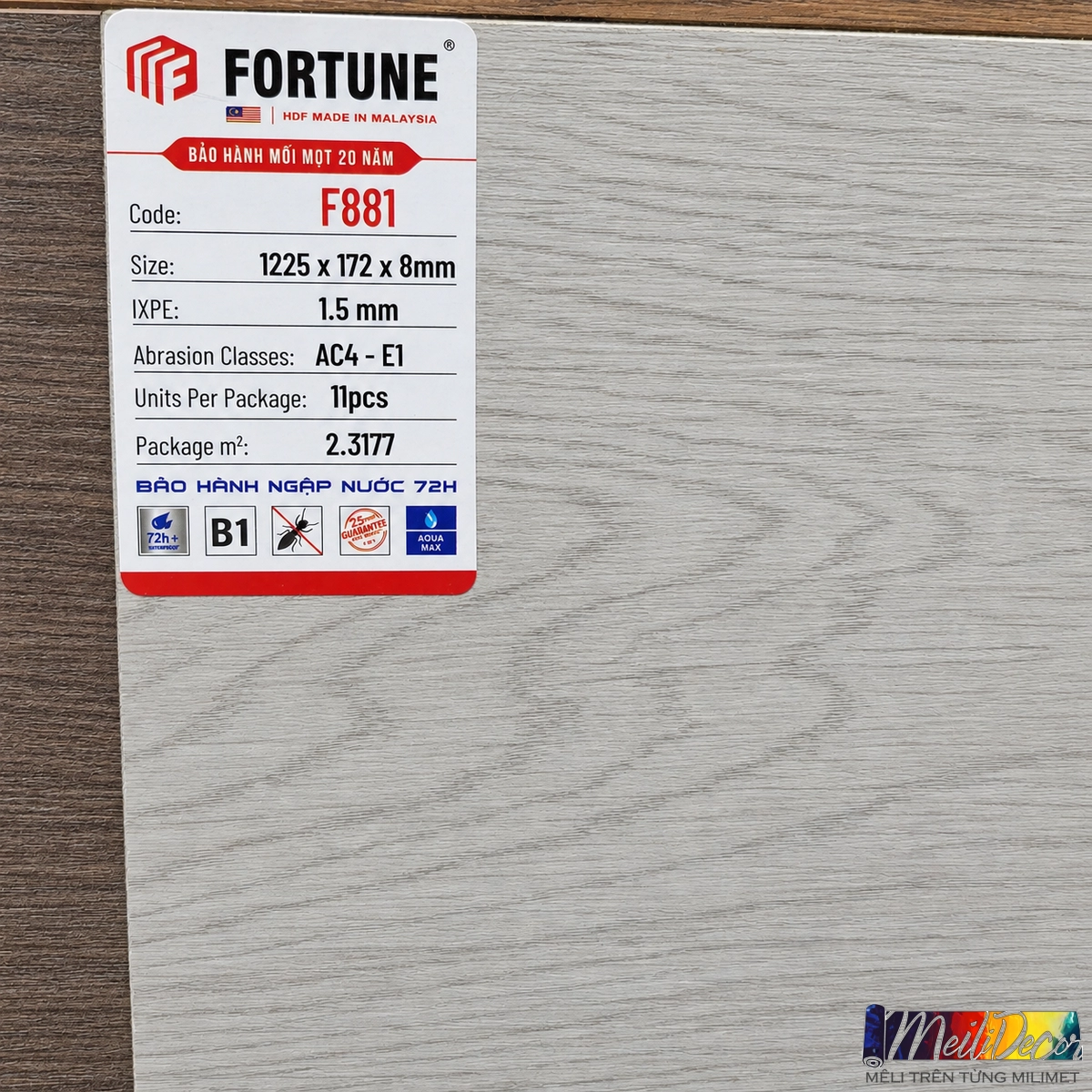 Sàn Gỗ FORTUNE HDF 8mm F882 - 889 1 Sàn Gỗ FORTUNE HDF 8mm F882 - 889